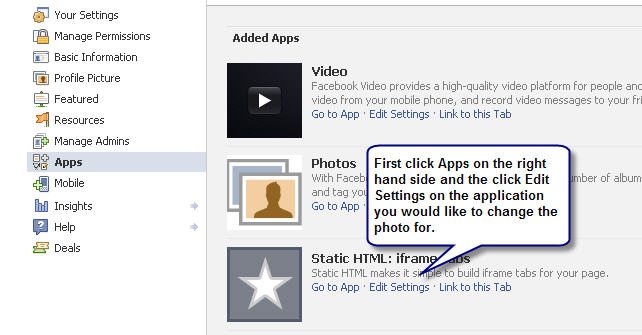 Facebook Application Photo - Edit Settings Facebook Application Photo - Edit Settings