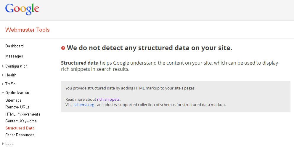 Google Structured Data Tab for Tracking Structured Data Markup