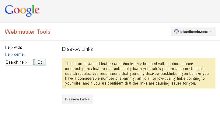 Disavow Link Tool - Caution