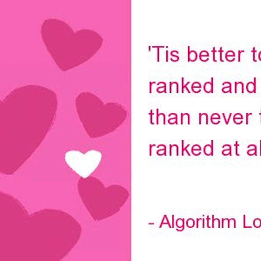 SEO Valentine's Day cards from Search Engine Watch lead today's links.
