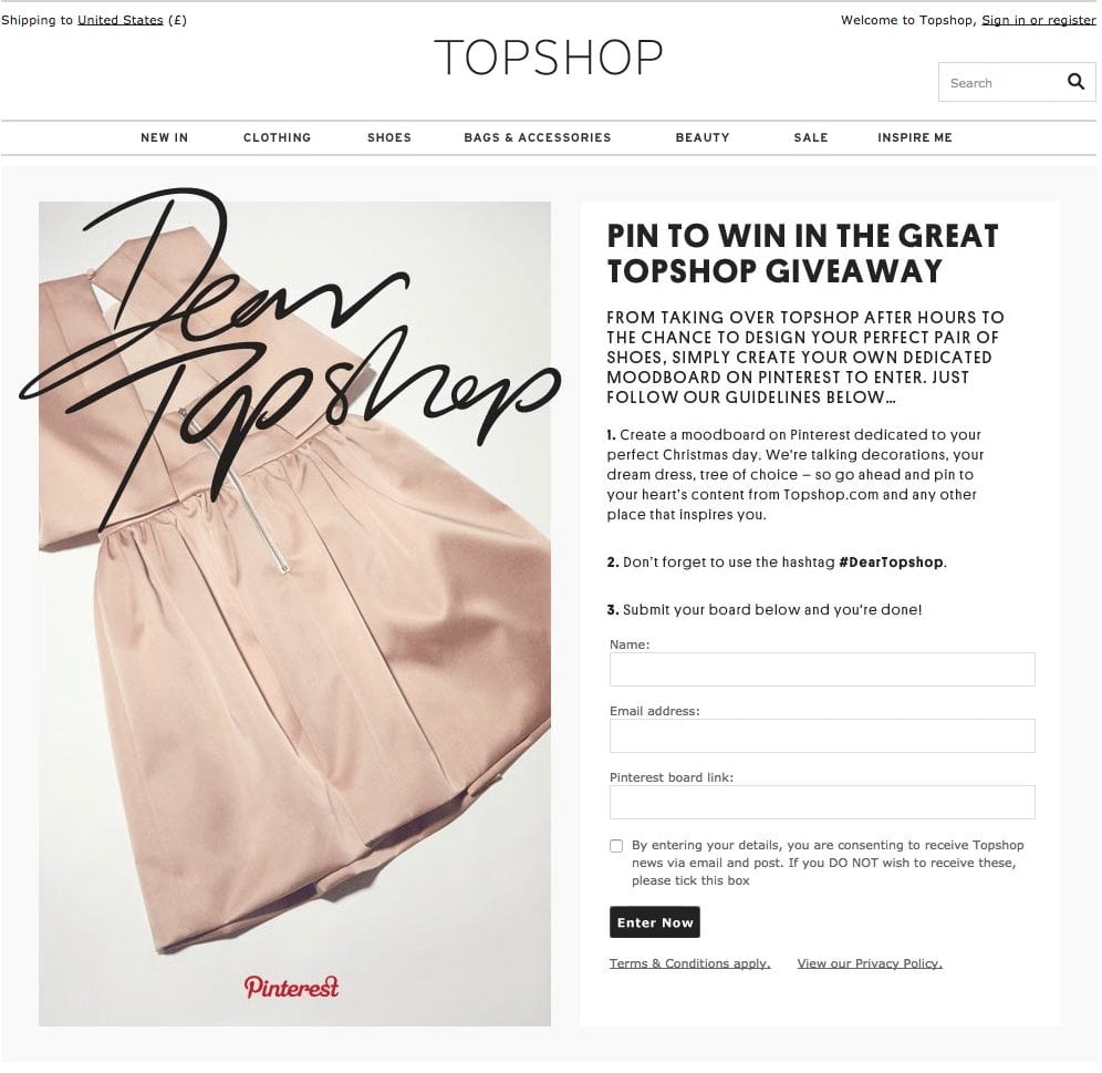 TopShop Dear Topshop Social Media Campaign TopShop Dear Topshop Social Media Campaign