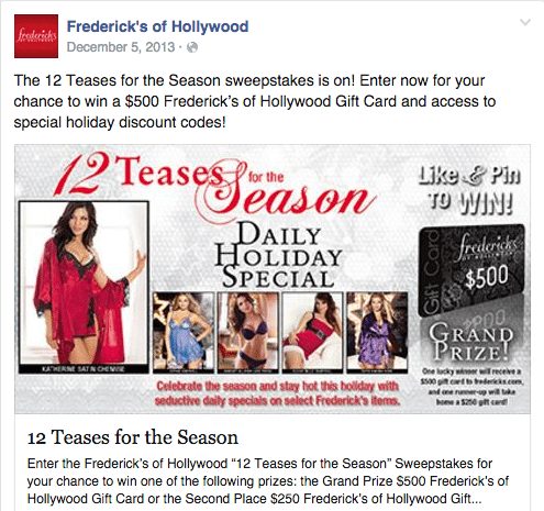 Frederick's of Hollywood 12 Teases for the Season