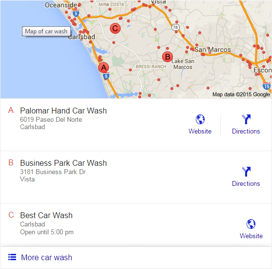 The new "Google 3 Pack," which shows 3 local business listings instead of 7.