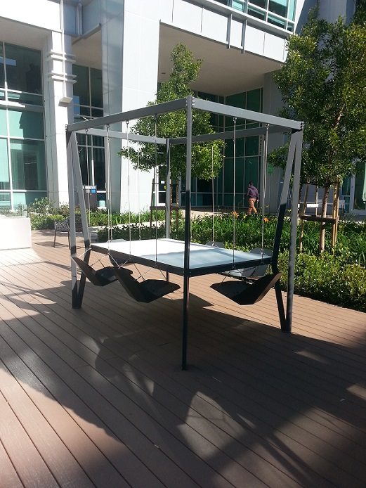 At AdWords boot camp, you see forward-thinking stuff like this table and floating chairs.
